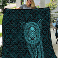 New Zealand Skull Darts Quilt Aotearoa Maori Chest Tattoo Stylized Teal - Aussie Hoodie