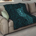 New Zealand Skull Darts Quilt Aotearoa Maori Chest Tattoo Stylized Teal - Aussie Hoodie