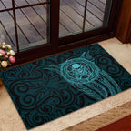 New Zealand Skull Darts Rubber Doormat Aotearoa Maori Chest Tattoo Stylized Teal - Aussie Hoodie