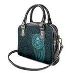 New Zealand Skull Darts Shoulder Handbag Aotearoa Maori Chest Tattoo Stylized Teal - Aussie Hoodie