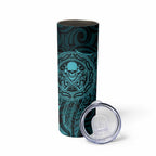 New Zealand Skull Darts Skinny Tumbler Aotearoa Maori Chest Tattoo Stylized Teal - Aussie Hoodie