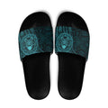 New Zealand Skull Darts Slide Sandals Aotearoa Maori Chest Tattoo Stylized Teal - Aussie Hoodie