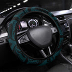 New Zealand Skull Darts Steering Wheel Cover Aotearoa Maori Chest Tattoo Stylized Teal - Aussie Hoodie