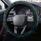 New Zealand Skull Darts Steering Wheel Cover Aotearoa Maori Chest Tattoo Stylized Teal - Aussie Hoodie