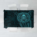 New Zealand Skull Darts Tablecloth Aotearoa Maori Chest Tattoo Stylized Teal - Aussie Hoodie