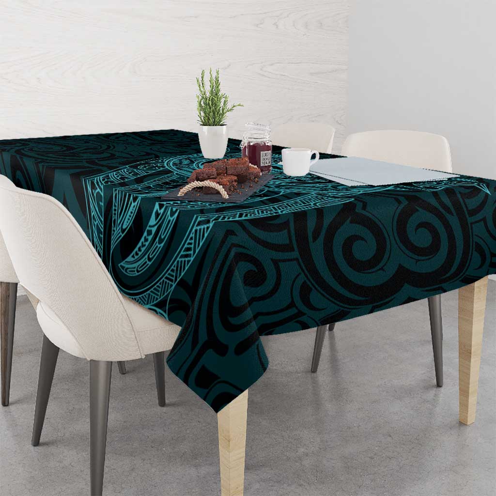 New Zealand Skull Darts Tablecloth Aotearoa Maori Chest Tattoo Stylized Teal - Aussie Hoodie