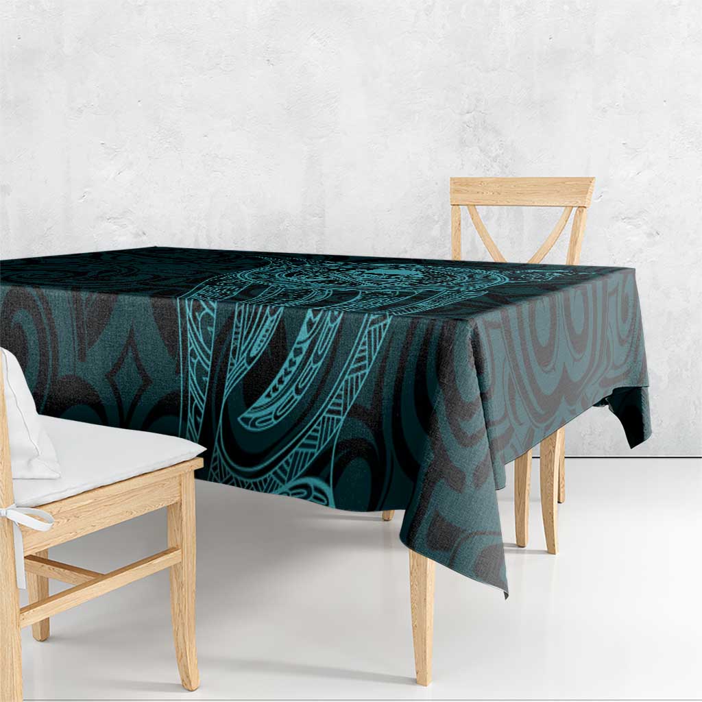 New Zealand Skull Darts Tablecloth Aotearoa Maori Chest Tattoo Stylized Teal - Aussie Hoodie