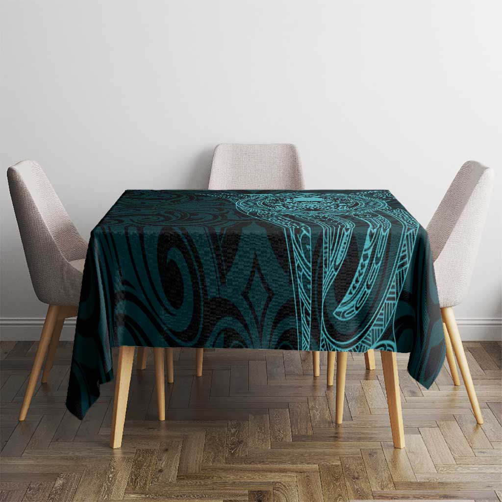 New Zealand Skull Darts Tablecloth Aotearoa Maori Chest Tattoo Stylized Teal - Aussie Hoodie