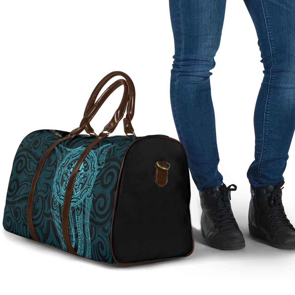 New Zealand Skull Darts Travel Bag Aotearoa Maori Chest Tattoo Stylized Teal - Aussie Hoodie