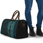 New Zealand Skull Darts Travel Bag Aotearoa Maori Chest Tattoo Stylized Teal - Aussie Hoodie