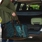 New Zealand Skull Darts Travel Bag Aotearoa Maori Chest Tattoo Stylized Teal - Aussie Hoodie