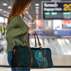 New Zealand Skull Darts Travel Bag Aotearoa Maori Chest Tattoo Stylized Teal - Aussie Hoodie