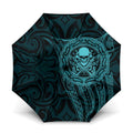 New Zealand Skull Darts Umbrella Aotearoa Maori Chest Tattoo Stylized Teal - Aussie Hoodie