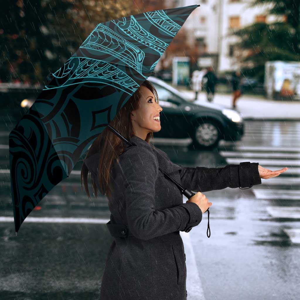 New Zealand Skull Darts Umbrella Aotearoa Maori Chest Tattoo Stylized Teal - Aussie Hoodie