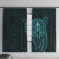 New Zealand Skull Darts Window Curtain Aotearoa Maori Chest Tattoo Stylized Teal - Aussie Hoodie