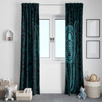 New Zealand Skull Darts Window Curtain Aotearoa Maori Chest Tattoo Stylized Teal - Aussie Hoodie