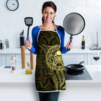 New Zealand Skull Darts Apron Aotearoa Maori Chest Tattoo Stylized Gold - Aussie Hoodie