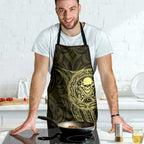 New Zealand Skull Darts Apron Aotearoa Maori Chest Tattoo Stylized Gold - Aussie Hoodie