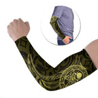 New Zealand Skull Darts Arm Sleeves Aotearoa Maori Chest Tattoo Stylized Gold - Aussie Hoodie