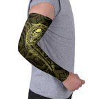 New Zealand Skull Darts Arm Sleeves Aotearoa Maori Chest Tattoo Stylized Gold - Aussie Hoodie
