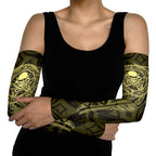 New Zealand Skull Darts Arm Sleeves Aotearoa Maori Chest Tattoo Stylized Gold - Aussie Hoodie