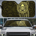 New Zealand Skull Darts Auto Sun Shade Aotearoa Maori Chest Tattoo Stylized Gold - Aussie Hoodie
