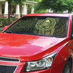 New Zealand Skull Darts Auto Sun Shade Aotearoa Maori Chest Tattoo Stylized Gold - Aussie Hoodie