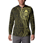 New Zealand Skull Darts Button Sweatshirt Aotearoa Maori Chest Tattoo Stylized Gold - Aussie Hoodie