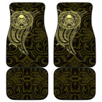 New Zealand Skull Darts Car Mats Aotearoa Maori Chest Tattoo Stylized Gold - Aussie Hoodie