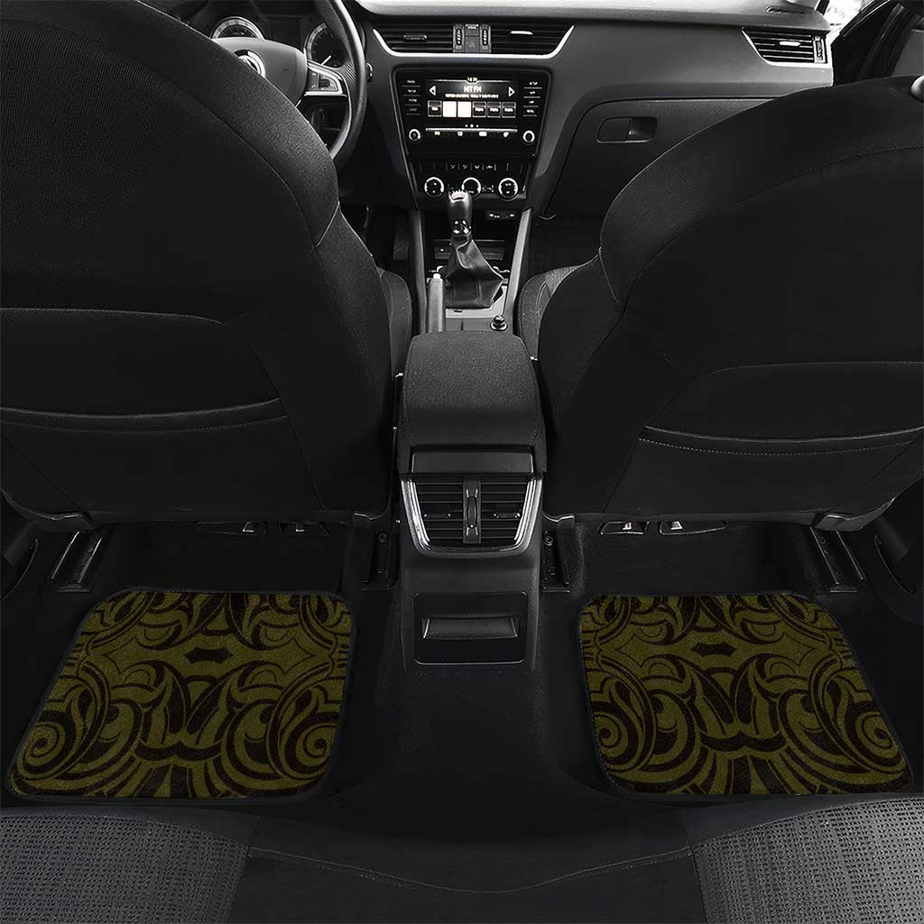 New Zealand Skull Darts Car Mats Aotearoa Maori Chest Tattoo Stylized Gold - Aussie Hoodie