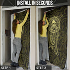 New Zealand Skull Darts Door Cover Aotearoa Maori Chest Tattoo Stylized Gold - Aussie Hoodie