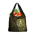 New Zealand Skull Darts Grocery Bag Aotearoa Maori Chest Tattoo Stylized Gold - Aussie Hoodie
