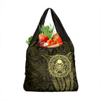 New Zealand Skull Darts Grocery Bag Aotearoa Maori Chest Tattoo Stylized Gold - Aussie Hoodie