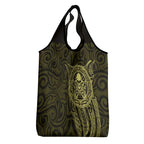 New Zealand Skull Darts Grocery Bag Aotearoa Maori Chest Tattoo Stylized Gold - Aussie Hoodie