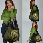 New Zealand Skull Darts Grocery Bag Aotearoa Maori Chest Tattoo Stylized Gold - Aussie Hoodie