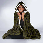 New Zealand Skull Darts Hooded Blanket Aotearoa Maori Chest Tattoo Stylized Gold - Aussie Hoodie