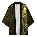New Zealand Skull Darts Kimono Aotearoa Maori Chest Tattoo Stylized Gold - Aussie Hoodie