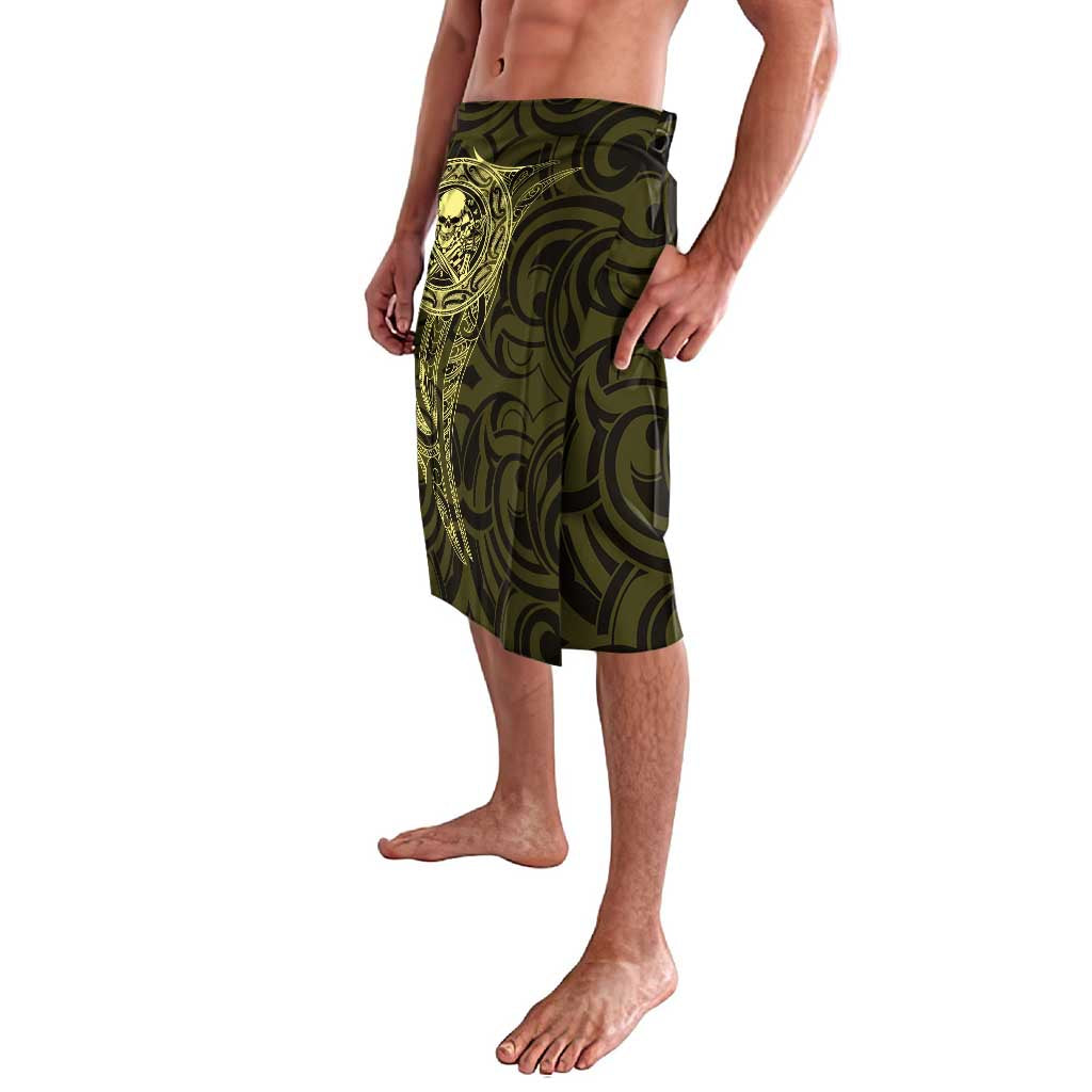 New Zealand Skull Darts Lavalava Aotearoa Maori Chest Tattoo Stylized Gold - Aussie Hoodie