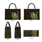 New Zealand Skull Darts Leather Bag Aotearoa Maori Chest Tattoo Stylized Gold - Aussie Hoodie