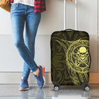New Zealand Skull Darts Luggage Cover Aotearoa Maori Chest Tattoo Stylized Gold - Aussie Hoodie