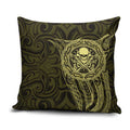 New Zealand Skull Darts Pillow Cover Aotearoa Maori Chest Tattoo Stylized Gold - Aussie Hoodie