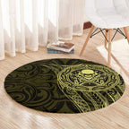New Zealand Skull Darts Round Carpet Aotearoa Maori Chest Tattoo Stylized Gold - Aussie Hoodie