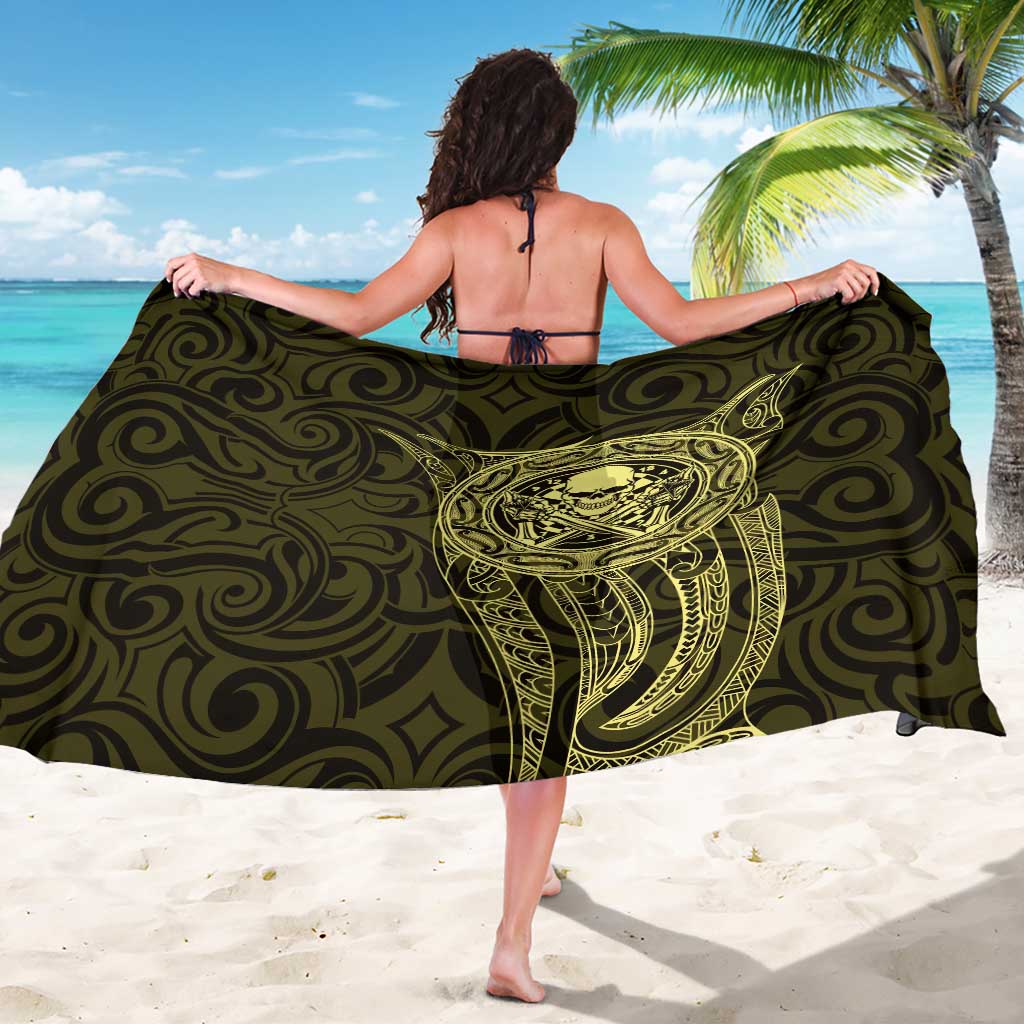 New Zealand Skull Darts Sarong Aotearoa Maori Chest Tattoo Stylized Gold - Aussie Hoodie