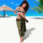 New Zealand Skull Darts Sarong Aotearoa Maori Chest Tattoo Stylized Gold - Aussie Hoodie