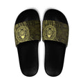 New Zealand Skull Darts Slide Sandals Aotearoa Maori Chest Tattoo Stylized Gold - Aussie Hoodie