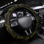 New Zealand Skull Darts Steering Wheel Cover Aotearoa Maori Chest Tattoo Stylized Gold - Aussie Hoodie
