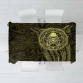 New Zealand Skull Darts Tablecloth Aotearoa Maori Chest Tattoo Stylized Gold - Aussie Hoodie