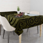 New Zealand Skull Darts Tablecloth Aotearoa Maori Chest Tattoo Stylized Gold - Aussie Hoodie