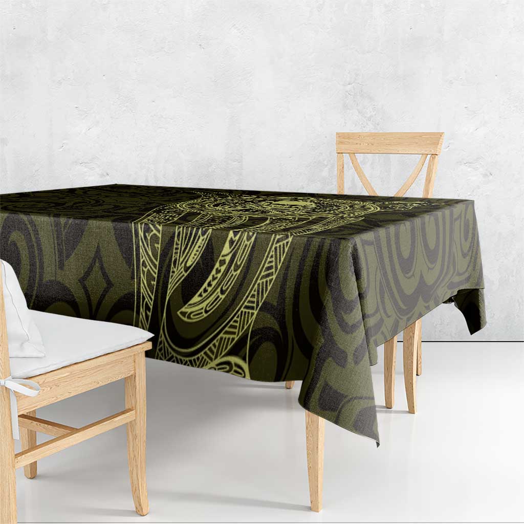 New Zealand Skull Darts Tablecloth Aotearoa Maori Chest Tattoo Stylized Gold - Aussie Hoodie