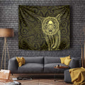 New Zealand Skull Darts Tapestry Aotearoa Maori Chest Tattoo Stylized Gold - Aussie Hoodie